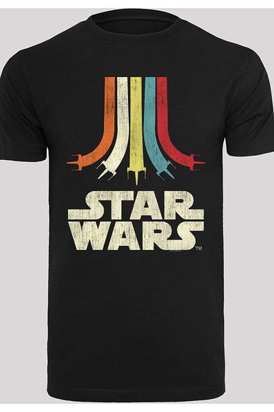 F4NT4STIC Herren Star Wars Retro Rainbow -blk With T-shirt Round Neck