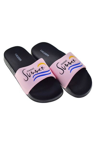 GEZER Purple Flower Pool Slippers - Beach Flower Patterned Slippers