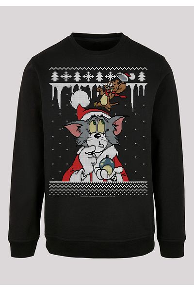 F4NT4STIC Herren Tom And Jerry Christmas Fair Isle mit Basic Crewneck