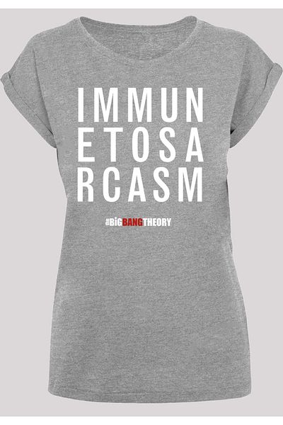 F4NT4STIC Damen Big Bang Theory Immune To Sarcasm With Ladies Extended Shoulder Tee