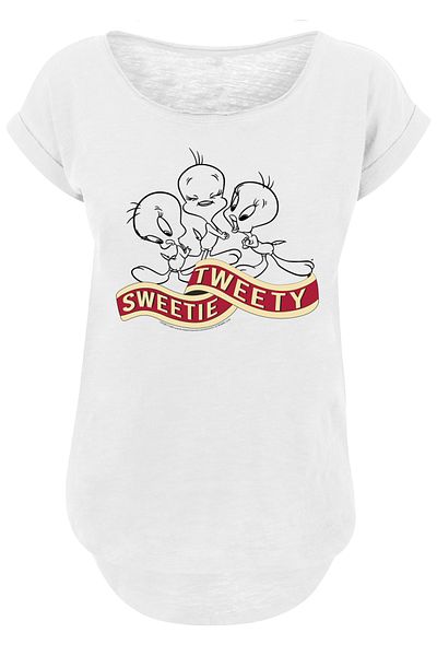 F4NT4STIC Damen Looney Tunes Tweety Sweetie Tweety With Ladies Long Slub Tee