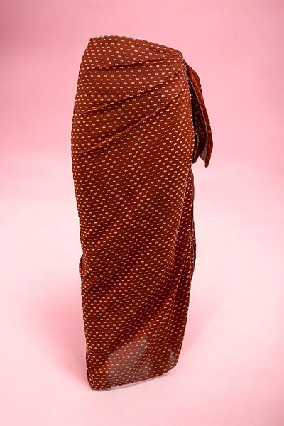 pistore Orange White Polka Dot Long Pareo