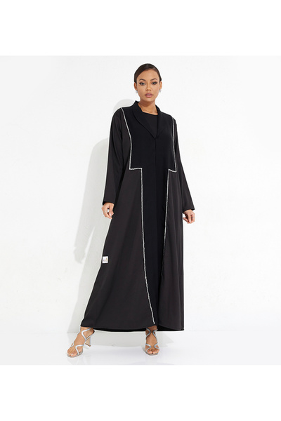 Rosette Abaya Black Jeans Abaya