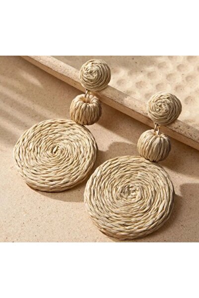 Dgt Luxury Bohemian Woven Straw, Summer, Beach Earrings