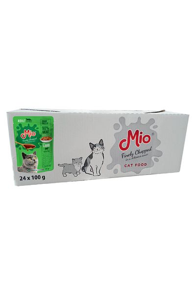 MİO Cats ❤️ Sachets 100g, Box of 24 pieces, Mio Cat Wet cat food, Adult cats, with lamb