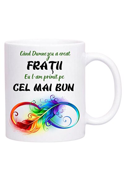 OEM Cană albă personalizată, pentru cel mai bun frate, INOVATIX®. 330ml