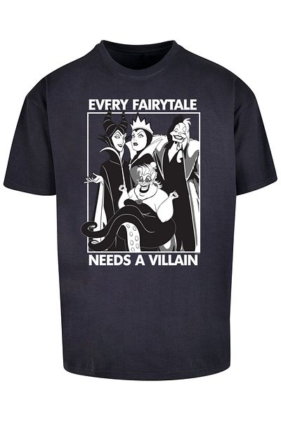 F4NT4STIC Herren Disney Every Fairy Tale Needs A Villain -blk With Heavy Oversize Tee