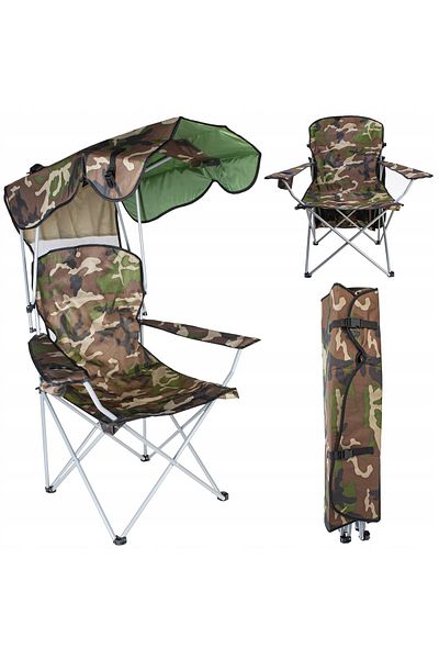 zola Folding fishing chair, with sun canopy, 120 kg, 92x130 cm, weight 4,3 kg