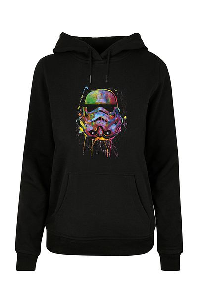 F4NT4STIC Damen Stormtrooper Paint Splats and STAR WARS- neck print with Ladies Basic Hoody