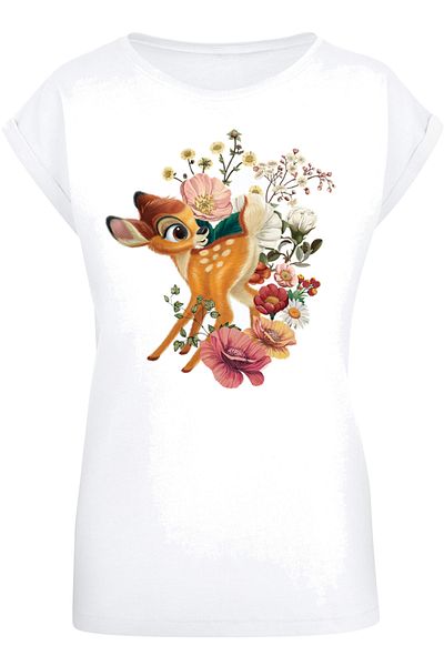 F4NT4STIC Damen Disney Bambi Meadow With Ladies Extended Shoulder Tee