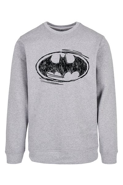 F4NT4STIC Herren Batman Sketch Logo And Batman With Basic Crewneck