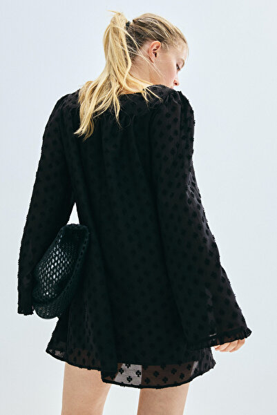 H&M İnce Plumeti Elbise