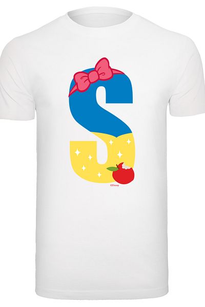 F4NT4STIC Herren ist für Disney Alphabet S Cotton Princess – BLK Rundhals-T-Shirt