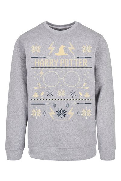 F4NT4STIC Herren Harry-potter-christmas-pattern With Basic Crewneck
