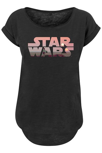 F4NT4STIC Damen Star Wars Tatooine Logo With Ladies Long Slub Tee