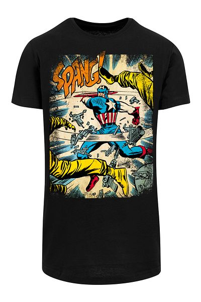 F4NT4STIC Herren Marvel Captain America Spang With Shaped Long Tee