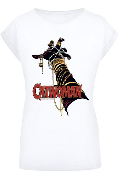 F4NT4STIC Damen Dc Comics Batman Catwoman Friday-wht With Ladies Long Slub Tee