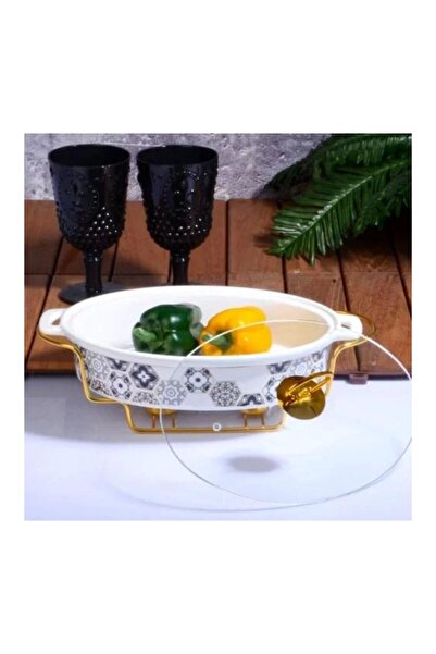 Kosova TWN017 Porselen Telli Oval Tencere 34 Cm