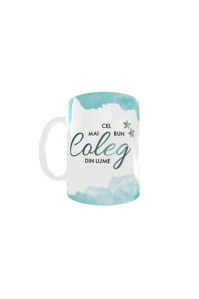 OEM Cană albă personalizată „Cel mai bun coleg”, INOVATIX®. 330ml