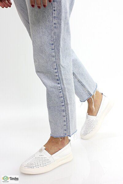 Mammamia Kadın Yazlık Ortopedik Hakiki Deri Hafif Bağsız Ayakkabı M26YA855