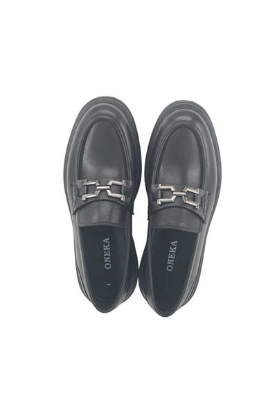 MİLONEK 241001121308   - Men's Black Casual Loafer with Buckle