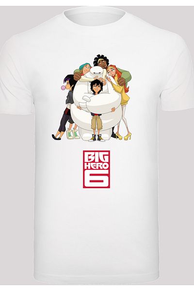 F4NT4STIC Herren Disney Big Hero 6 Baymax Hug -wht With T-shirt Round Neck