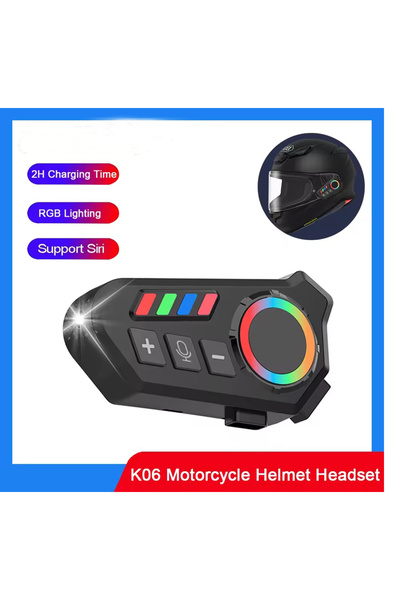 Serreha K06 Motosiklet Kask Kulaklık Bluetooth 5.4 Kablosuz Motor Kulaklık IŞIKLI