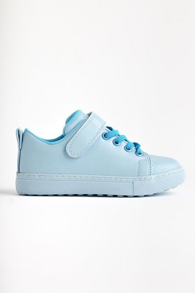 Limoya Pantofi sport pentru copii Hori Blue cu șireturi cu detaliu cu cârlig și buclă