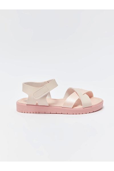 LC Waikiki Lcw Steps Pink Leather Look Girls Sandals