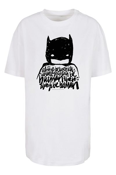 F4NT4STIC Damen Dc Comics Batman Always Be Yourself und Batman mit verlängertem Schulter-T-Shirt