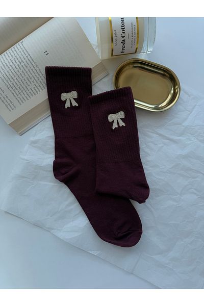 AYDK Stylish Ribbon Embroidered Socket Colorful Summer Winter Unisex Cotton Mother's Day Socks