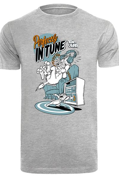 F4NT4STIC Herren Tom und Jerry Perfectly In Tune With T-Shirt Rundhals