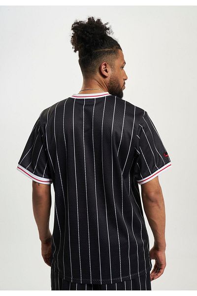 FUBU Herren Fm231-005-2 Varsity Pinstriped Mesh Tee