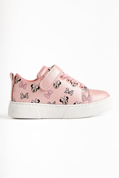 Limoya Pantofi sport pentru copii Kerry Pink Line, imprimați cu șireturi, cu detaliu de clichet