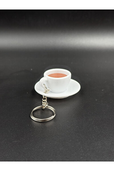 3D Atelier سلسلة مفاتيح على شكل فنجان قهوة تركي - سلسلة معدنية - فنجان قهوة