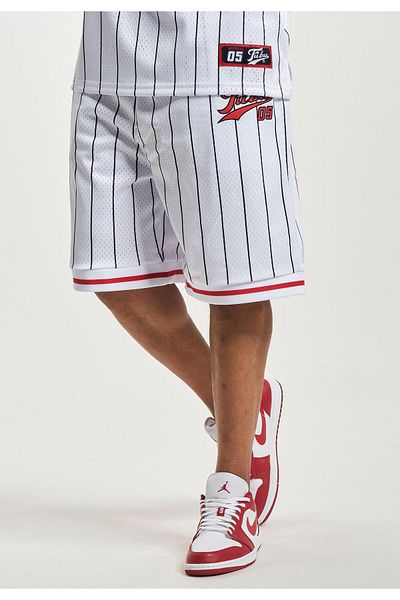 FUBU Herren Fm231-006-1 Varsity Pinstriped Mesh Shorts