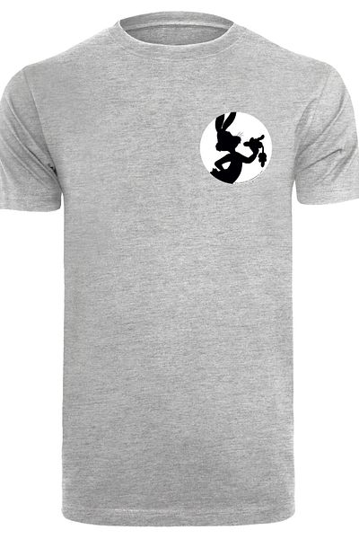 F4NT4STIC Herren Looney Tunes Bugs Bunny Silhouette Breast Print With T-shirt Round Neck