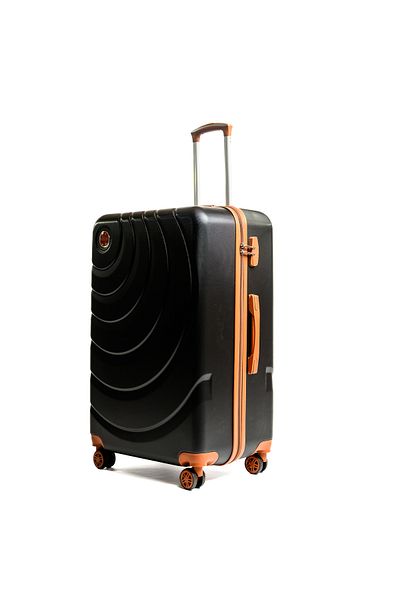 Travel POLO Cabin trolley, TRAVEL POLO, 57x35x25cm, A1005, hand luggage, ABS suitcase, Black / Tobacco