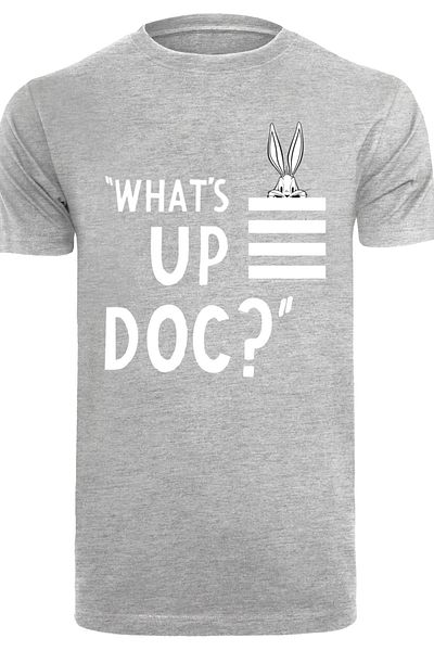 F4NT4STIC Herren Looney Tunes Bugs Bunny What's Up Doc Stripes-blk With T-shirt Round Neck