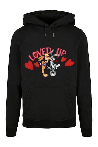 F4NT4STIC Herren Looney Tunes Bugs Bunny And Lola Valentine's Day Loved Up-blk Opt B Nape With Basic Hoody