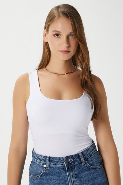 Ritnice Women's Glossy 100% Cotton White Blouse