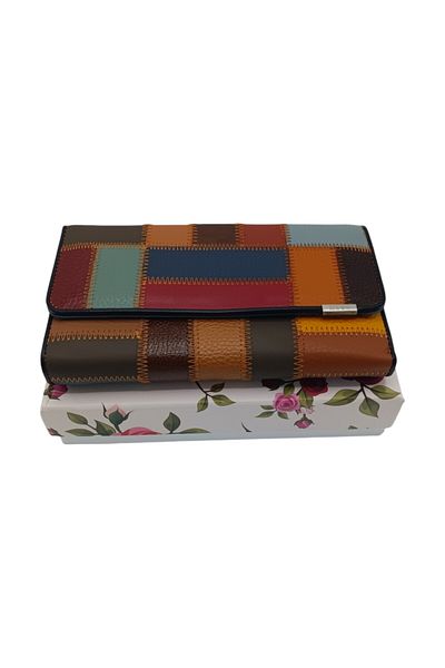 EVoStyle EVoStyle Ivy 3543 Genuine Leather Women's Wallet, Multicolor, 18.5 cm x 10 cm x 3.5 cm