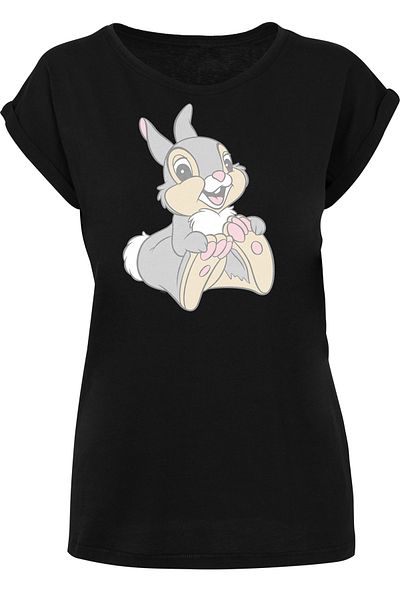 F4NT4STIC Damen Disney-Classics-Bambi-Thumper with Ladies Extended Shoulder Tee