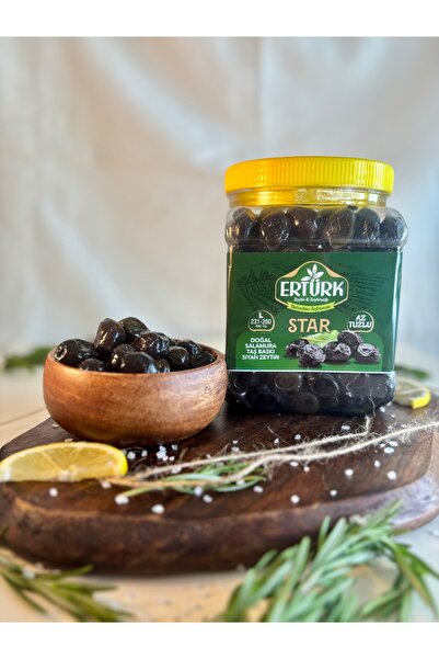 Ertürk Zeytinleri Star (231-260)az Tuzlu Taş Baskı Siyah Zeytin 1 Kg
