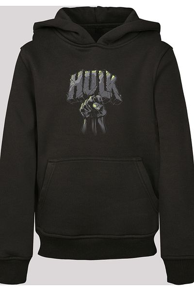 F4NT4STIC Kinder Marvel Hulk Punch Logo -BLK with Basic Kids Hoody