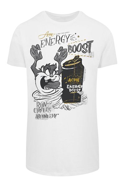 F4NT4STIC Herren Looney Tunes Taz Energy Boost-wht With Shaped Long Tee