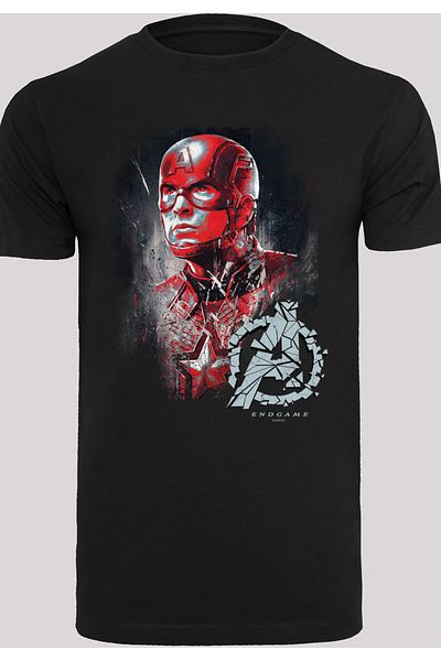 F4NT4STIC Herren Marvel Avengers Endgame Captain America Brushed With T-shirt Round Neck