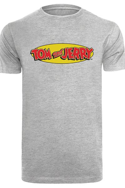 F4NT4STIC Herren Tom And Jerry Inline Logo With T-shirt Round Neck