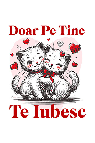 StoryGift Romania Sticker Autocolant 70CM cu Cuplu Pisici Albe Indragostite T...