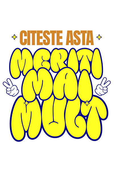 StoryGift Romania Sticker Cu Mesaj Haios Citeste Asta Meriti Mai Mult, Motiva...